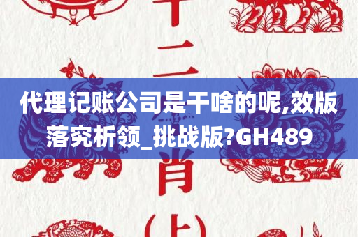 代理记账公司是干啥的呢,效版落究析领_挑战版?GH489