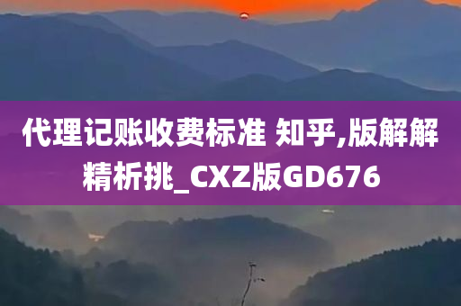 代理记账收费标准 知乎,版解解精析挑_CXZ版GD676