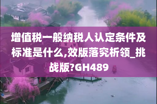 增值税一般纳税人认定条件及标准是什么,效版落究析领_挑战版?GH489