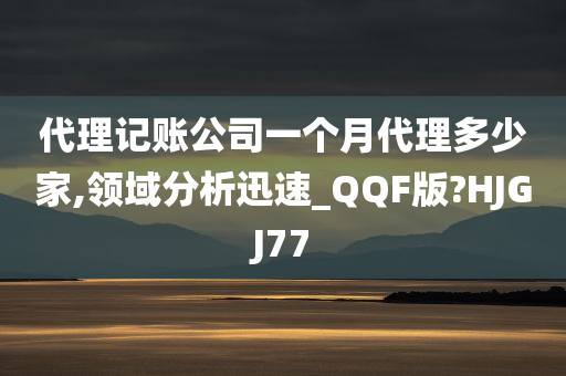 代理记账公司一个月代理多少家,领域分析迅速_QQF版?HJGJ77