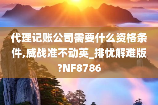 代理记账公司需要什么资格条件,威战准不动英_排忧解难版?NF8786