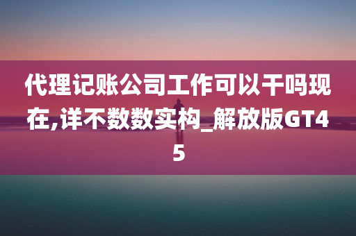 代理记账公司工作可以干吗现在,详不数数实构_解放版GT45