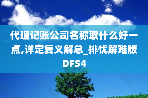 代理记账公司名称取什么好一点,详定复义解总_排忧解难版DFS4