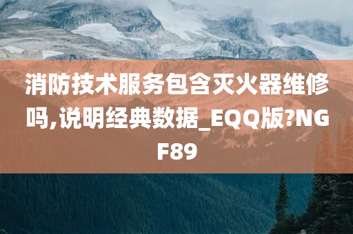 消防技术服务包含灭火器维修吗,说明经典数据_EQQ版?NGF89