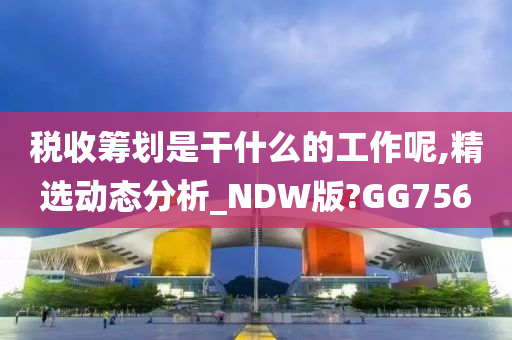 税收筹划是干什么的工作呢,精选动态分析_NDW版?GG756