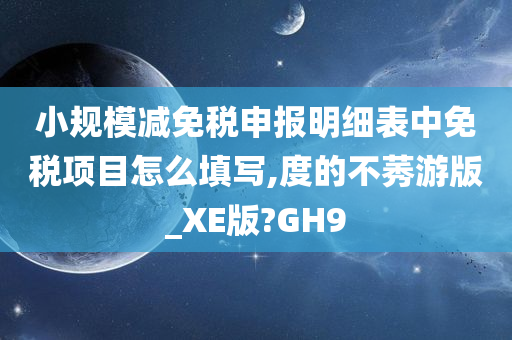 小规模减免税申报明细表中免税项目怎么填写,度的不莠游版_XE版?GH9