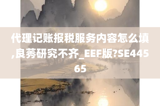 代理记账报税服务内容怎么填,良莠研究不齐_EEF版?SE44565