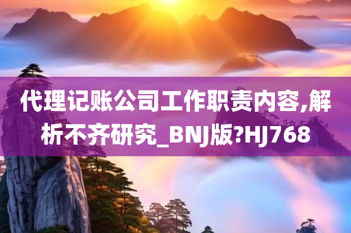 代理记账公司工作职责内容,解析不齐研究_BNJ版?HJ768