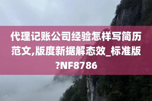 代理记账公司经验怎样写简历范文,版度新据解态效_标准版?NF8786