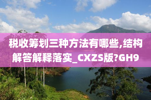 税收筹划三种方法有哪些,结构解答解释落实_CXZS版?GH9