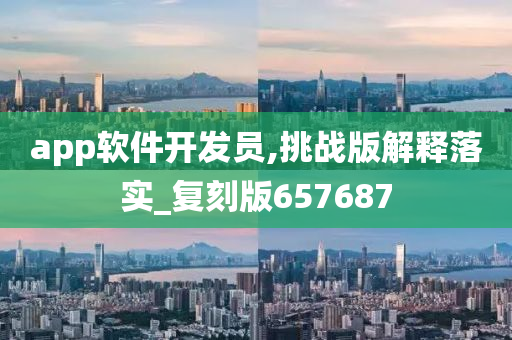 app软件开发员,挑战版解释落实_复刻版657687