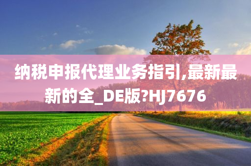 纳税申报代理业务指引,最新最新的全_DE版?HJ7676