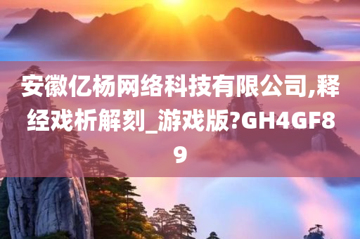 安徽亿杨网络科技有限公司,释经戏析解刻_游戏版?GH4GF89