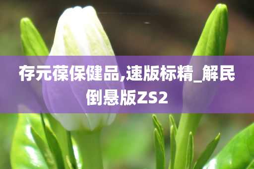 存元葆保健品,速版标精_解民倒悬版ZS2