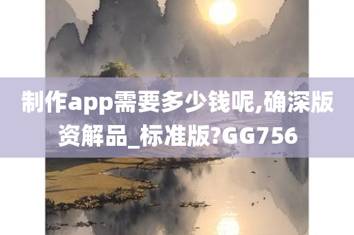 制作app需要多少钱呢,确深版资解品_标准版?GG756