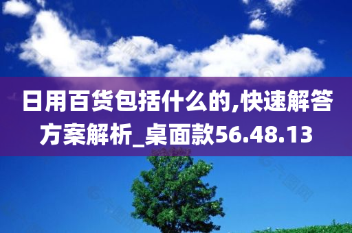 日用百货包括什么的,快速解答方案解析_桌面款56.48.13