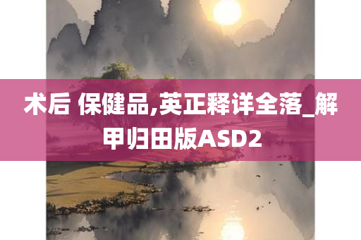 术后 保健品,英正释详全落_解甲归田版ASD2