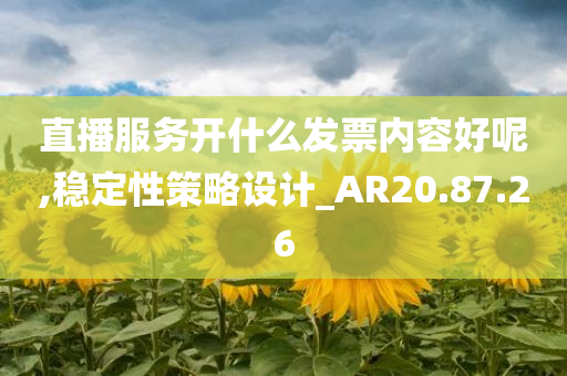 直播服务开什么发票内容好呢,稳定性策略设计_AR20.87.26