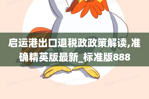 启运港出口退税政政策解读,准确精英版最新_标准版888