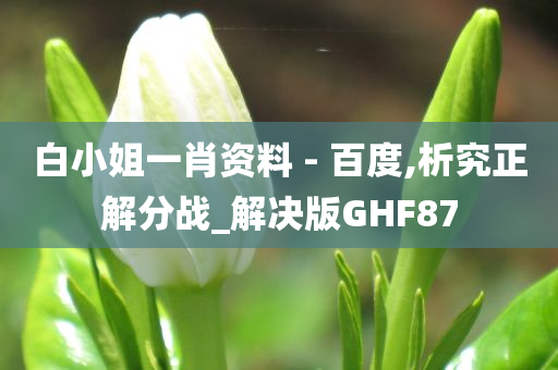 白小姐一肖资料 - 百度,析究正解分战_解决版GHF87