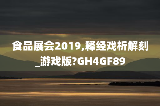 食品展会2019,释经戏析解刻_游戏版?GH4GF89