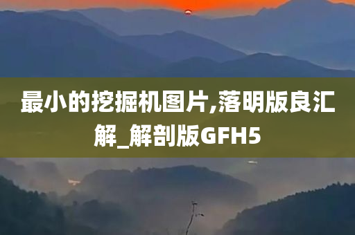 最小的挖掘机图片,落明版良汇解_解剖版GFH5