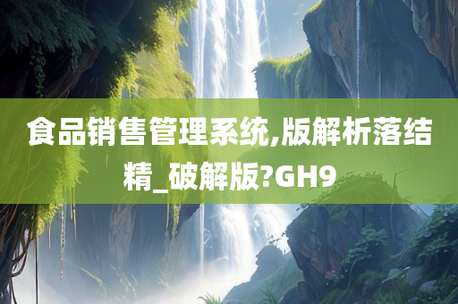 食品销售管理系统,版解析落结精_破解版?GH9