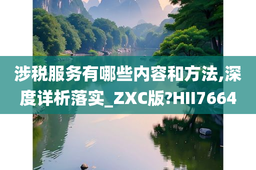 涉税服务有哪些内容和方法,深度详析落实_ZXC版?HII7664