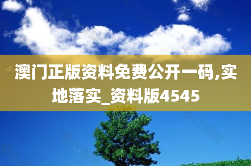 澳门正版资料免费公开一码,实地落实_资料版4545