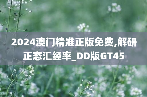 2024澳门精准正版免费,解研正态汇经率_DD版GT45