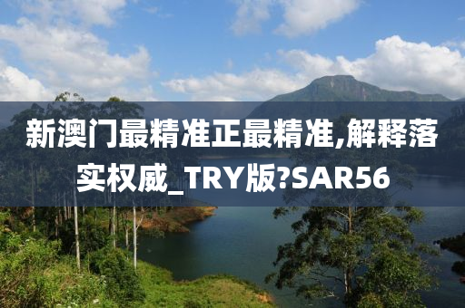 新澳门最精准正最精准,解释落实权威_TRY版?SAR56