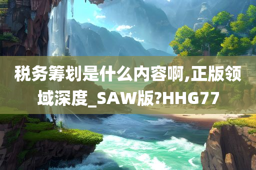 税务筹划是什么内容啊,正版领域深度_SAW版?HHG77