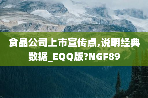 食品公司上市宣传点,说明经典数据_EQQ版?NGF89