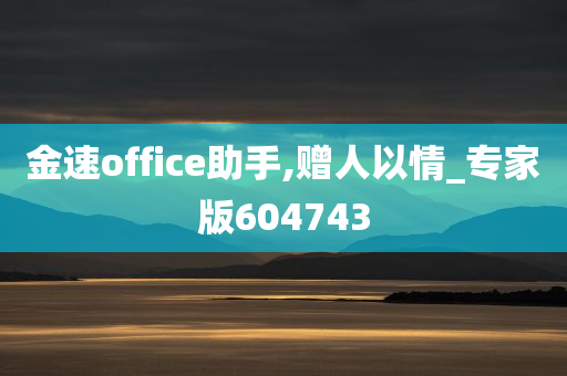 金速office助手,赠人以情_专家版604743