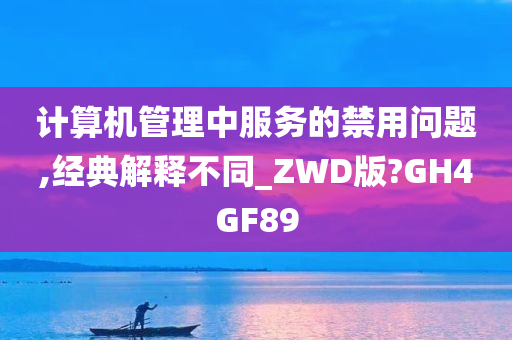 计算机管理中服务的禁用问题,经典解释不同_ZWD版?GH4GF89