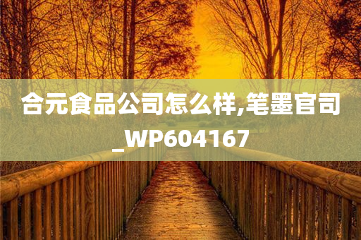 合元食品公司怎么样,笔墨官司_WP604167