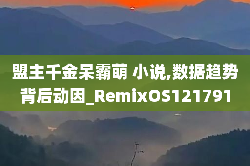 盟主千金呆霸萌 小说,数据趋势背后动因_RemixOS121791