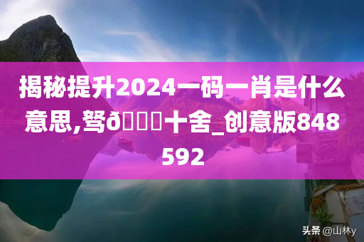 揭秘提升2024一码一肖是什么意思,驽🐎十舍_创意版848592