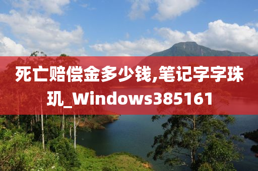 死亡赔偿金多少钱,笔记字字珠玑_Windows385161