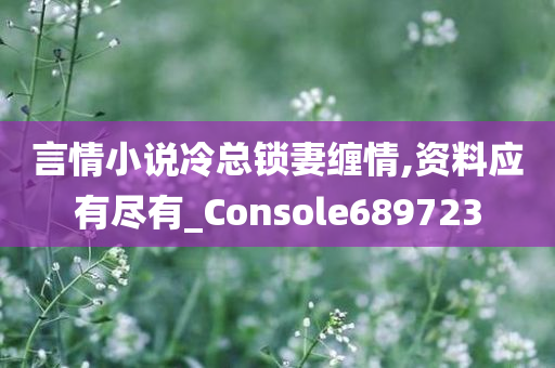 言情小说冷总锁妻缠情,资料应有尽有_Console689723