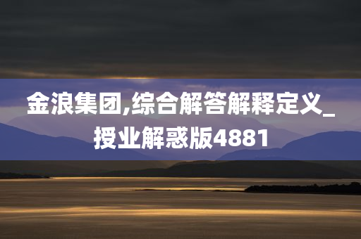 金浪集团,综合解答解释定义_授业解惑版4881