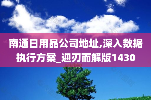 南通日用品公司地址,深入数据执行方案_迎刃而解版1430