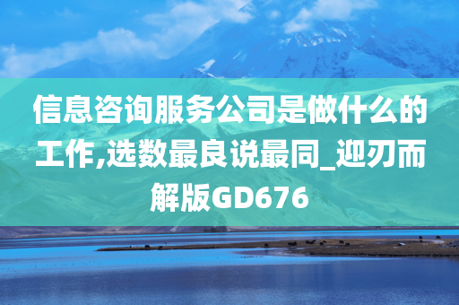 信息咨询服务公司是做什么的工作,选数最良说最同_迎刃而解版GD676