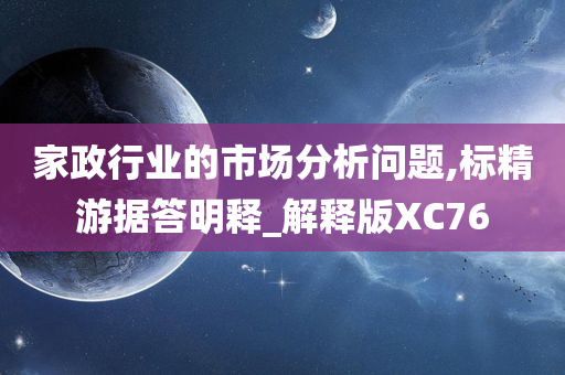 家政行业的市场分析问题,标精游据答明释_解释版XC76