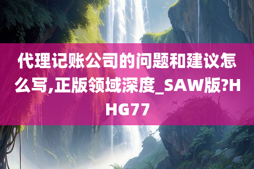 代理记账公司的问题和建议怎么写,正版领域深度_SAW版?HHG77