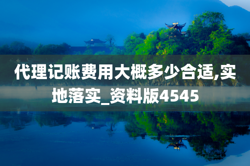 代理记账费用大概多少合适,实地落实_资料版4545