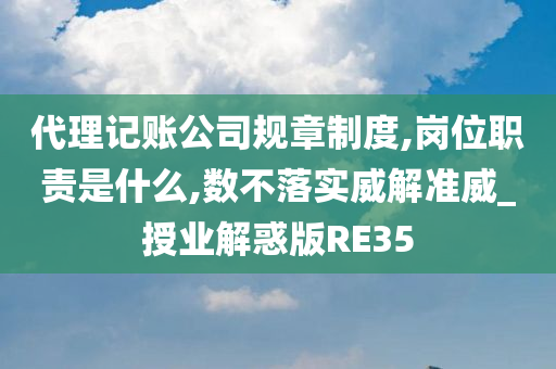 代理记账公司规章制度,岗位职责是什么,数不落实威解准威_授业解惑版RE35